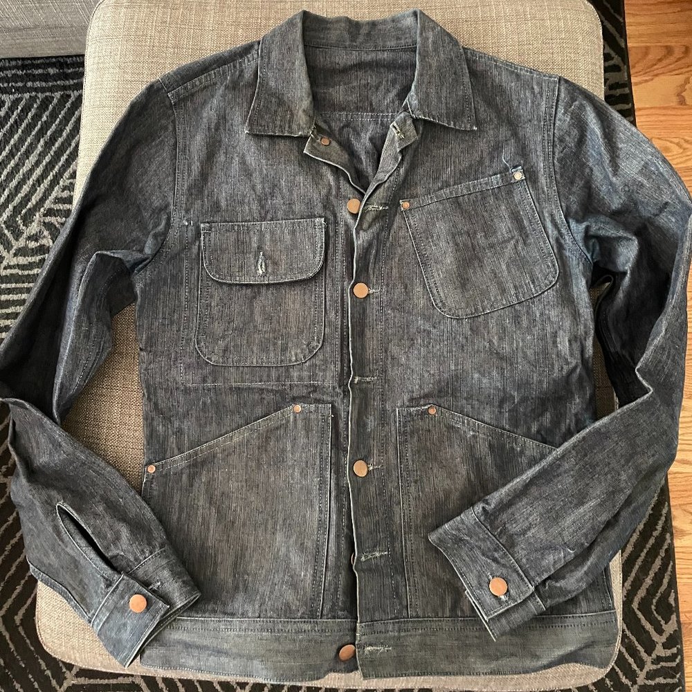 Mercy Supply Men's Indigo Duck Canvas Chore Coat